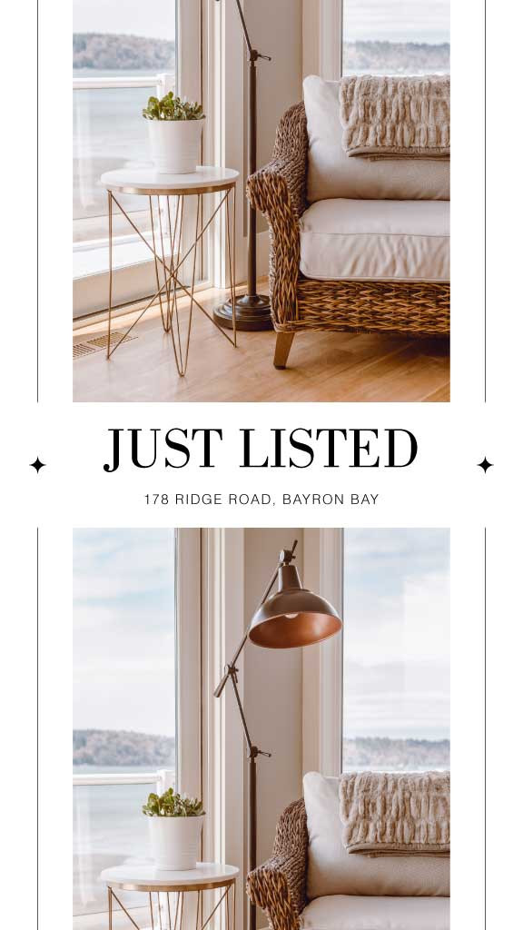 Template Elegant Coastal Property Promo Poster Beige