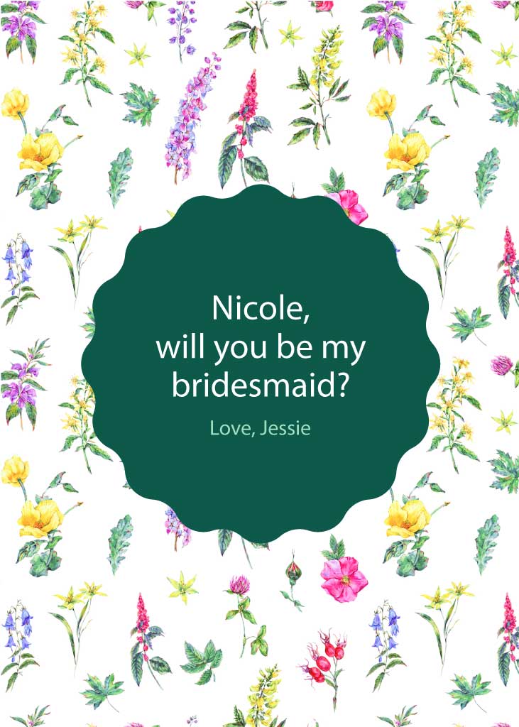 Charming Green Bridesmaid Proposal Post Template