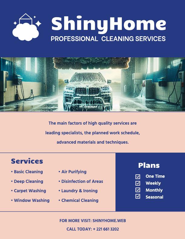 Blue and Yellow Cleaning Service Poster