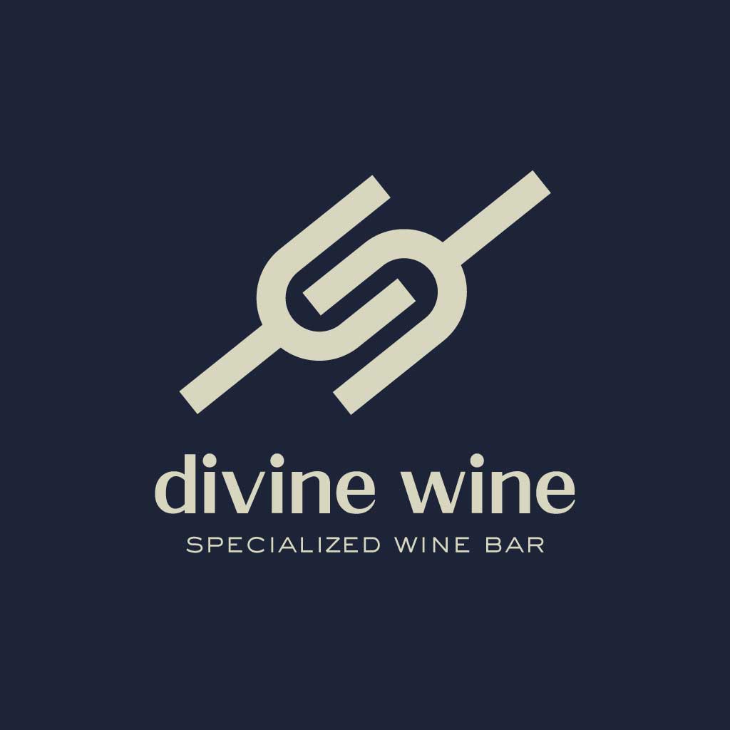 Elegant Navy Divine Wine Bar Poster