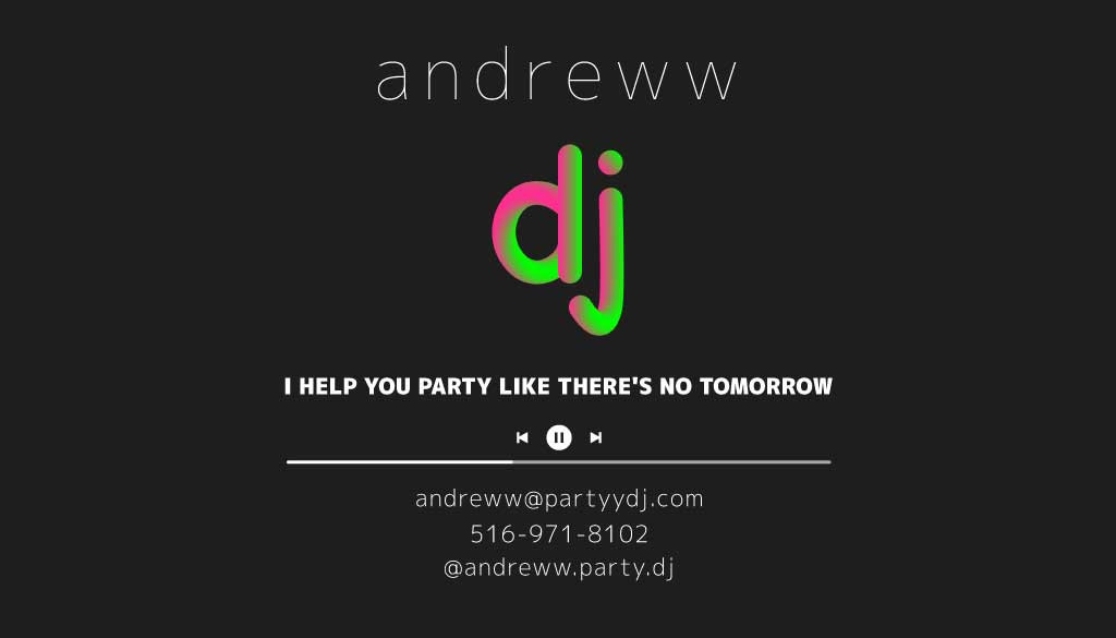 Template Sleek Black DJ Business Card Template with Vibrant Accent