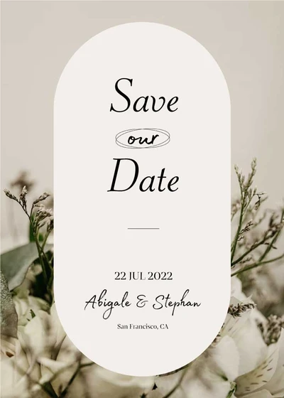 Template Elegant White Wedding Save the Date Post