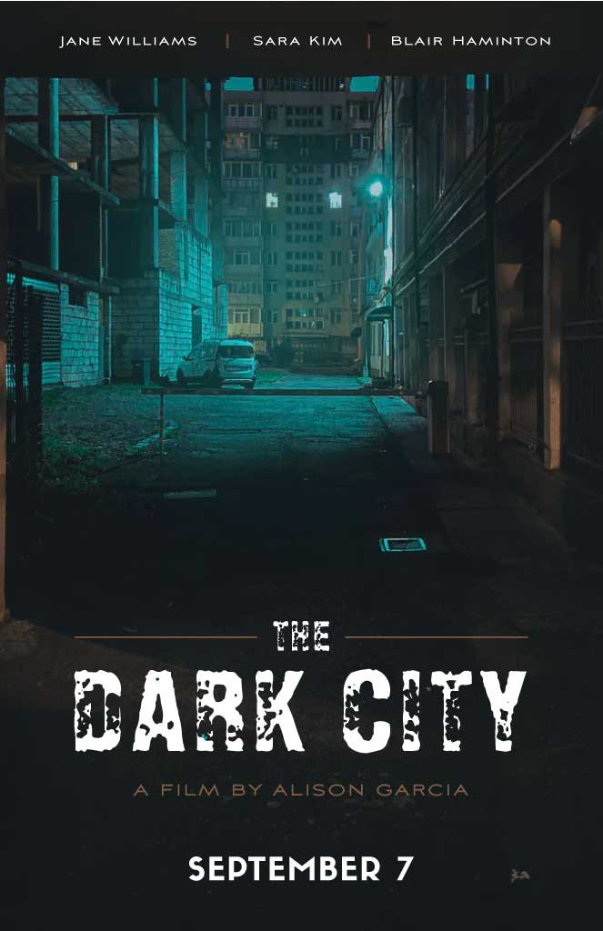 Template Mysterious Teal Night Movie Poster Design