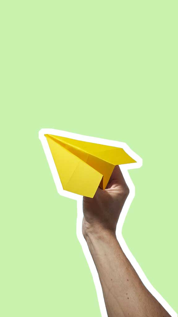 Bright Yellow Paper Plane Social Post