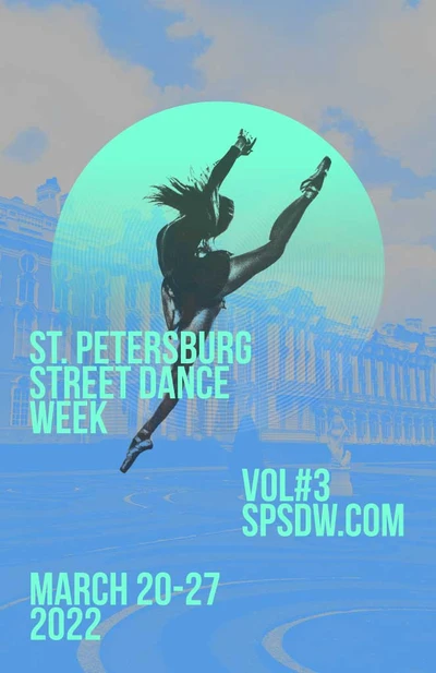 Template Energetic Dance Week Poster with Aqua Highlights