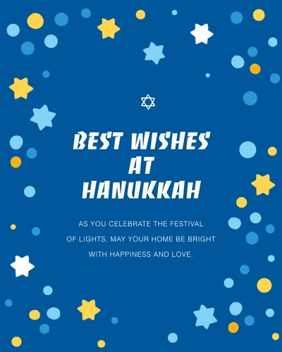 Template Blue and Yellow Hanukkah Celebration Poster