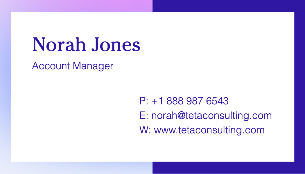 Template Professional Blue and White Business Card Template