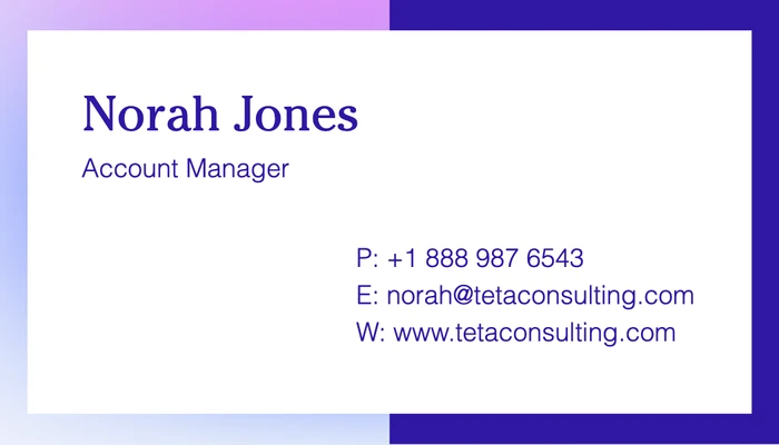 Template Professional Blue and White Business Card Template