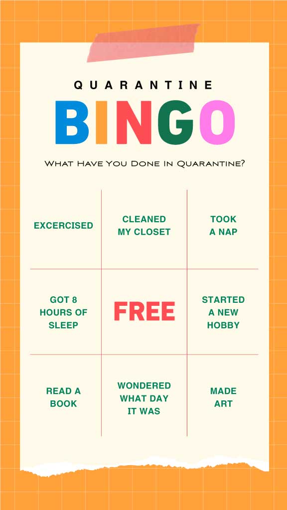 Orange and Peach Quarantine Bingo Poster