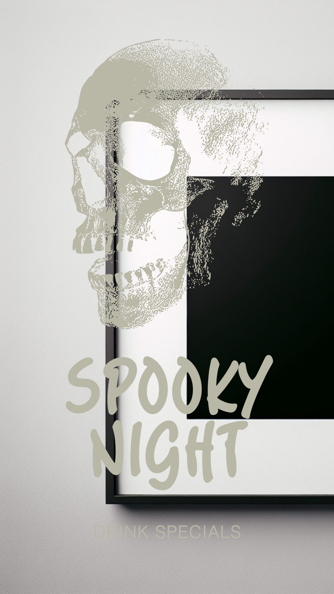 Spooky Night Bar Poster in Monochrome Shades