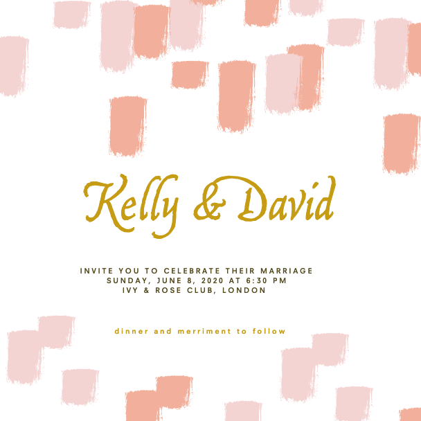 Elegant Coral and White Wedding Invitation Post