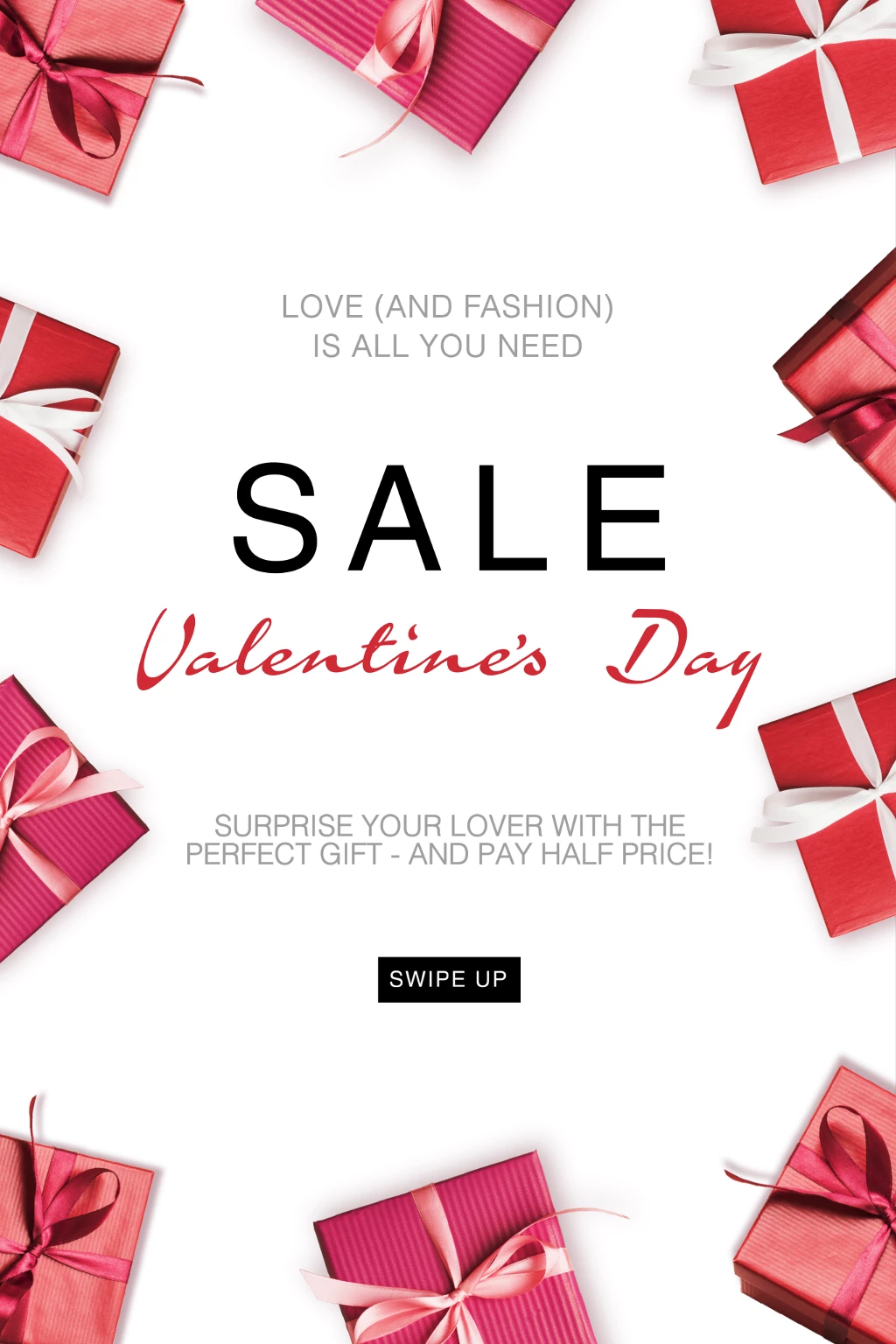 Valentine's Day Red Pink Sale Post