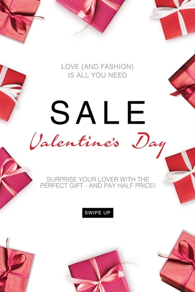Template Valentine's Day Red Pink Sale Post