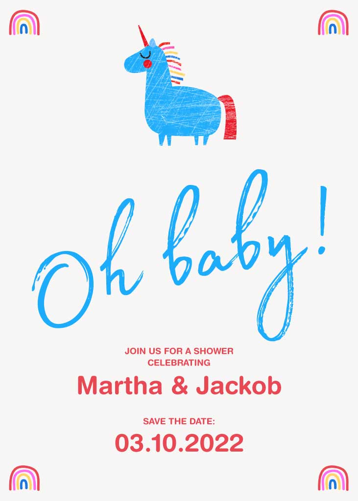 Charming Blue Baby Shower Invitation Poster