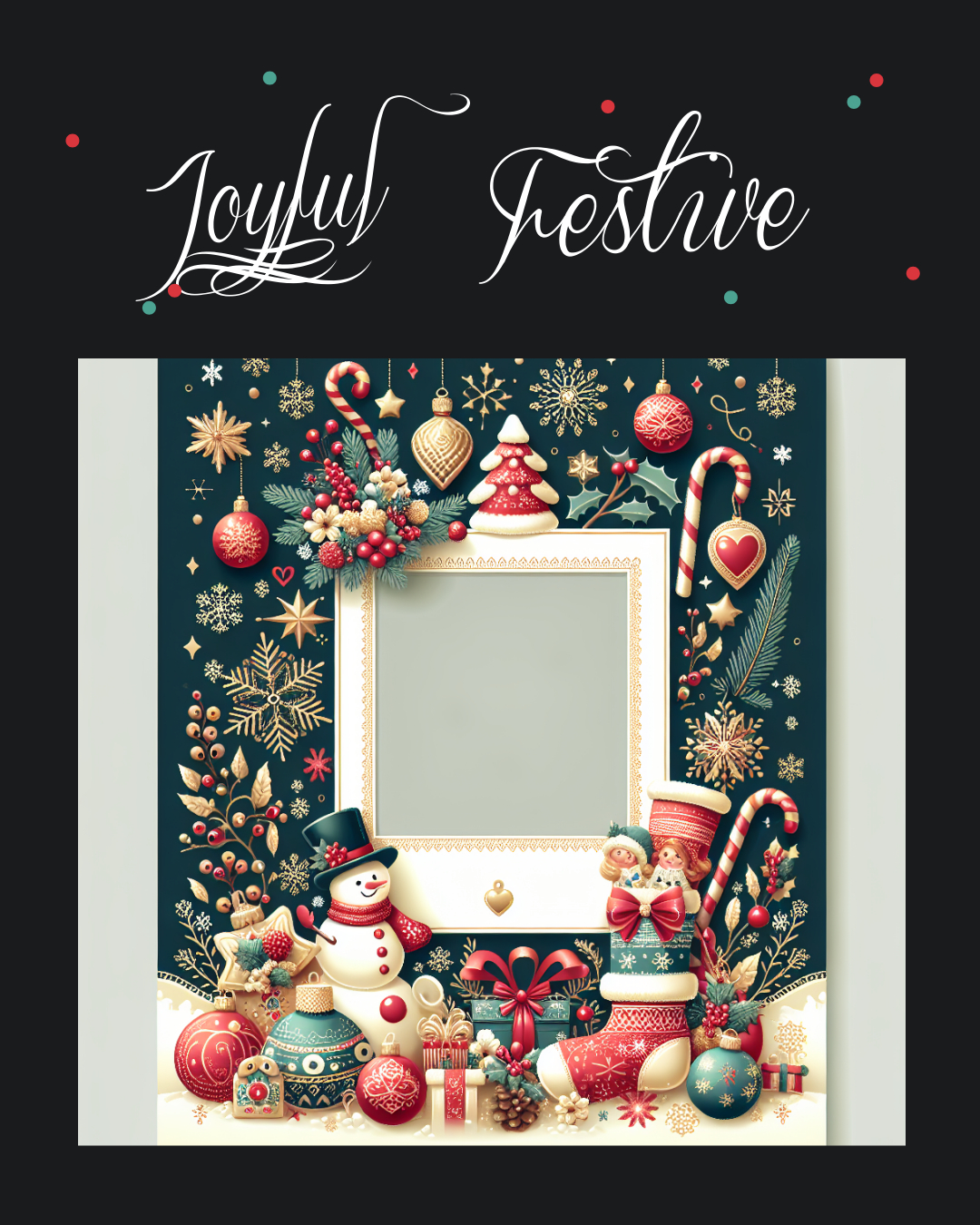 Cozy Red and White Christmas Poster Design