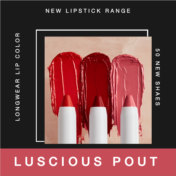 Template Bold Red Cosmetic Ad Captivating Look