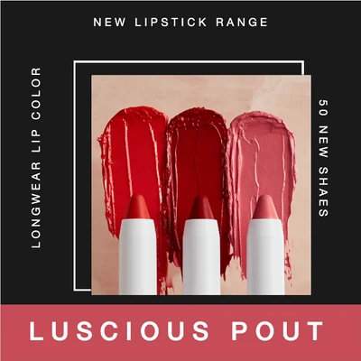 Template Bold Red Cosmetic Ad Captivating Look