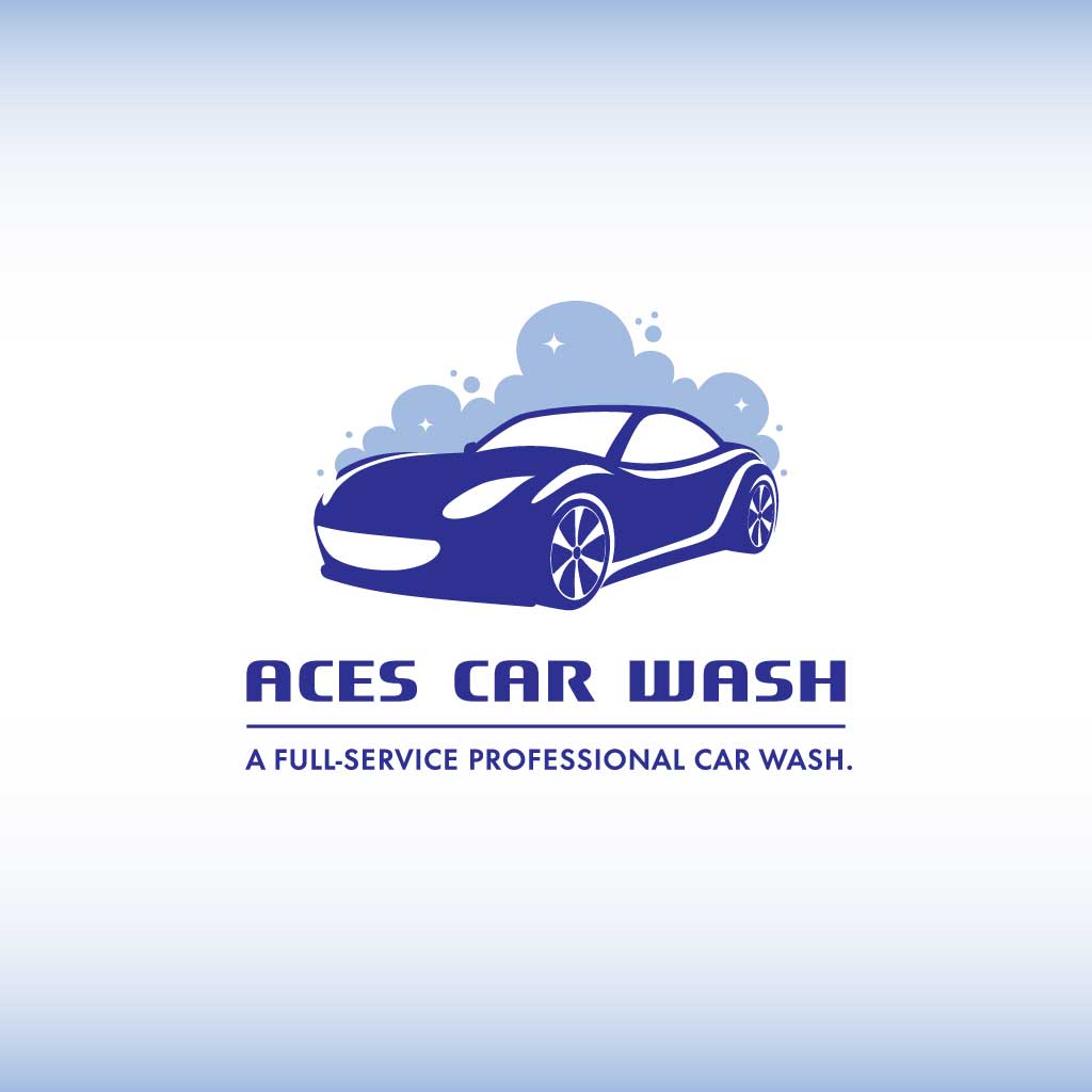 Sleek Blue Car Wash Ad Poster Template