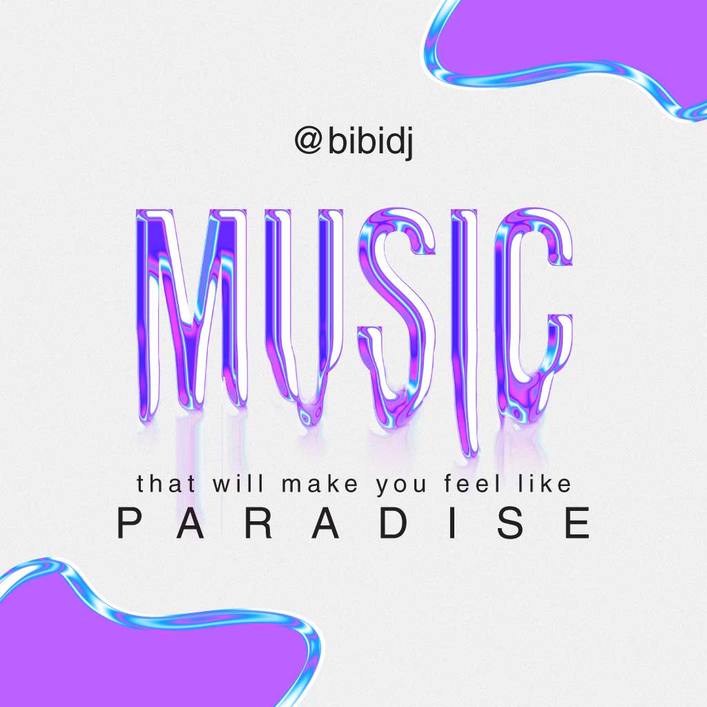 Vibrant Purple Music Paradise Poster Design