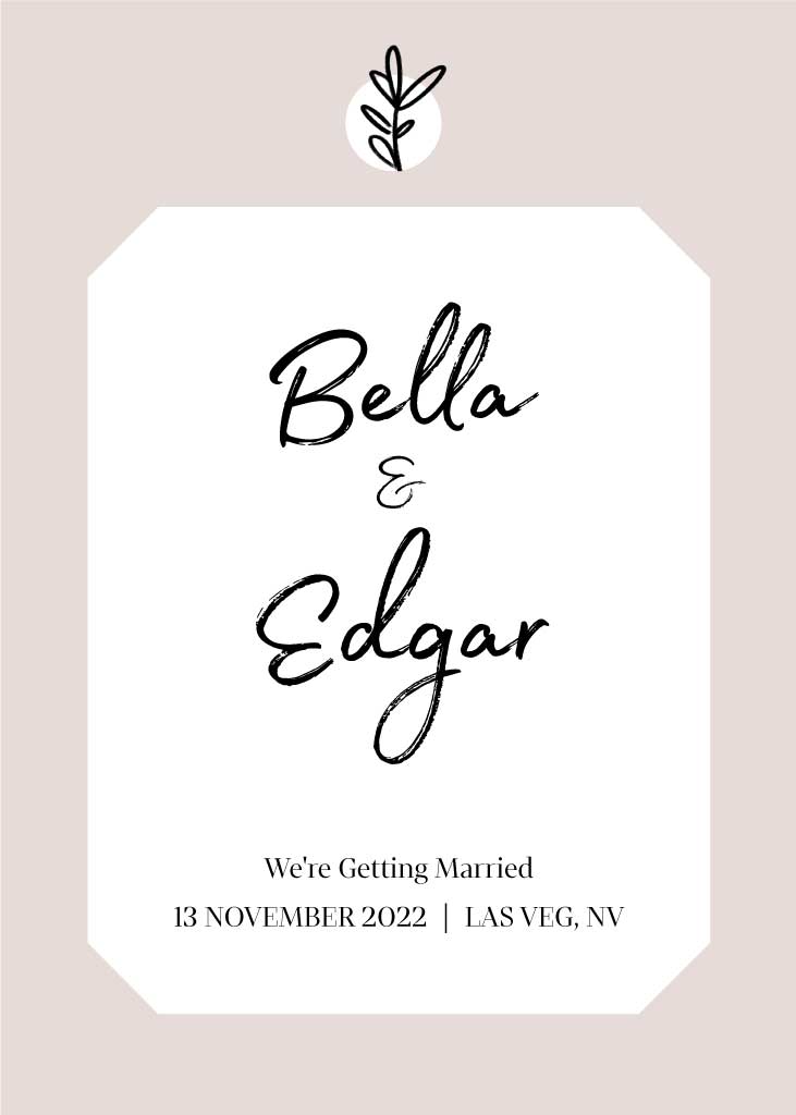 Elegant Beige Wedding Invitation Poster Design