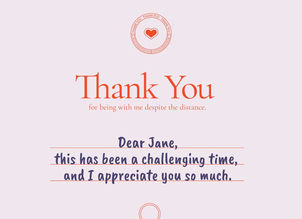 Elegant Coral Gratitude Postcard Design Template