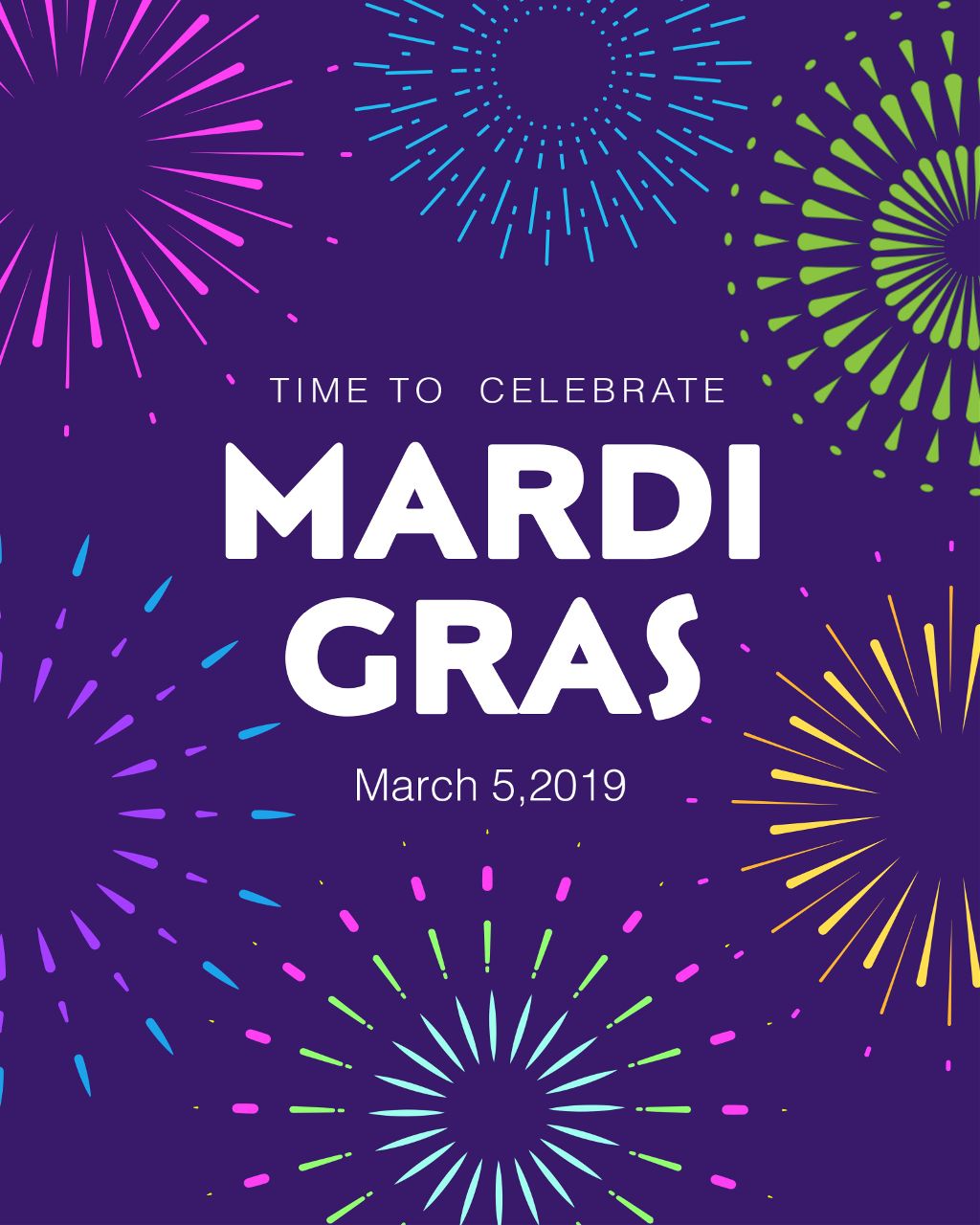 Vibrant Mardi Gras Celebration Poster Design