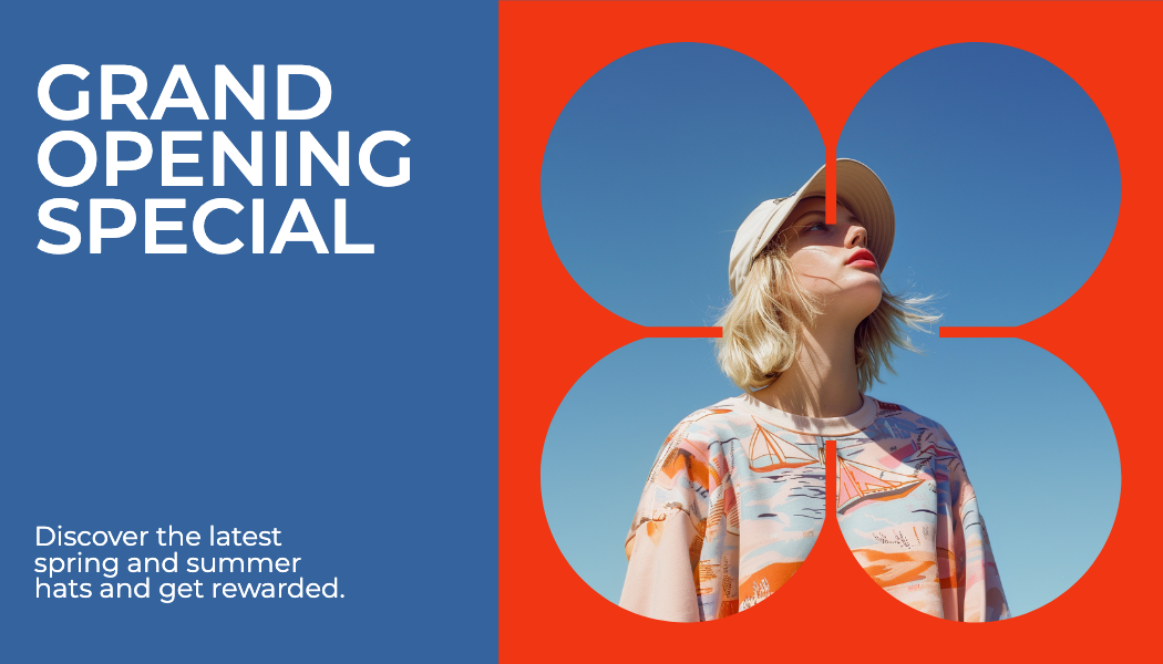 Template Grand Opening Gift Card with Vibrant Blue