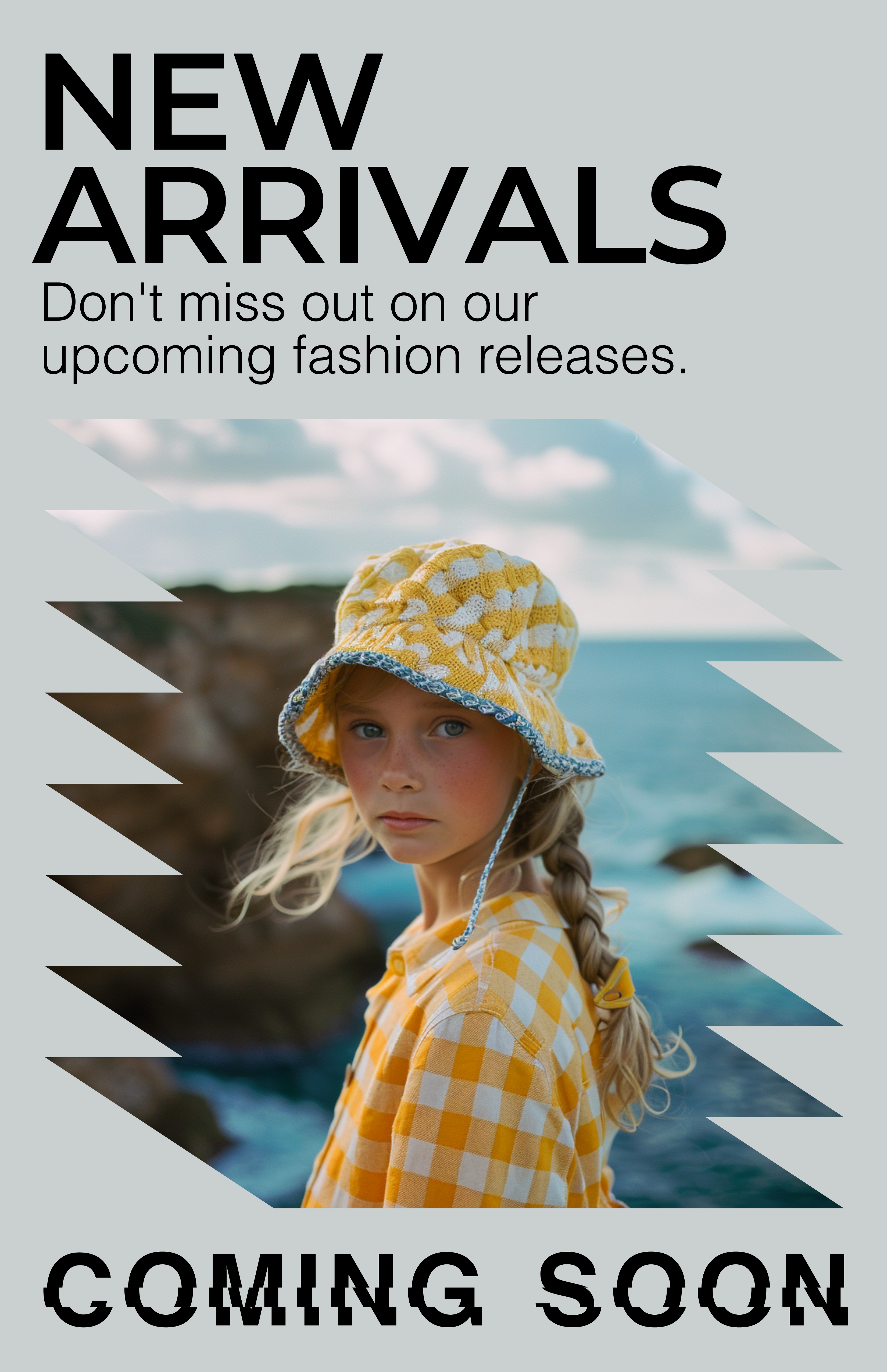 Template Fashion Poster With Gray And Yellow Accents