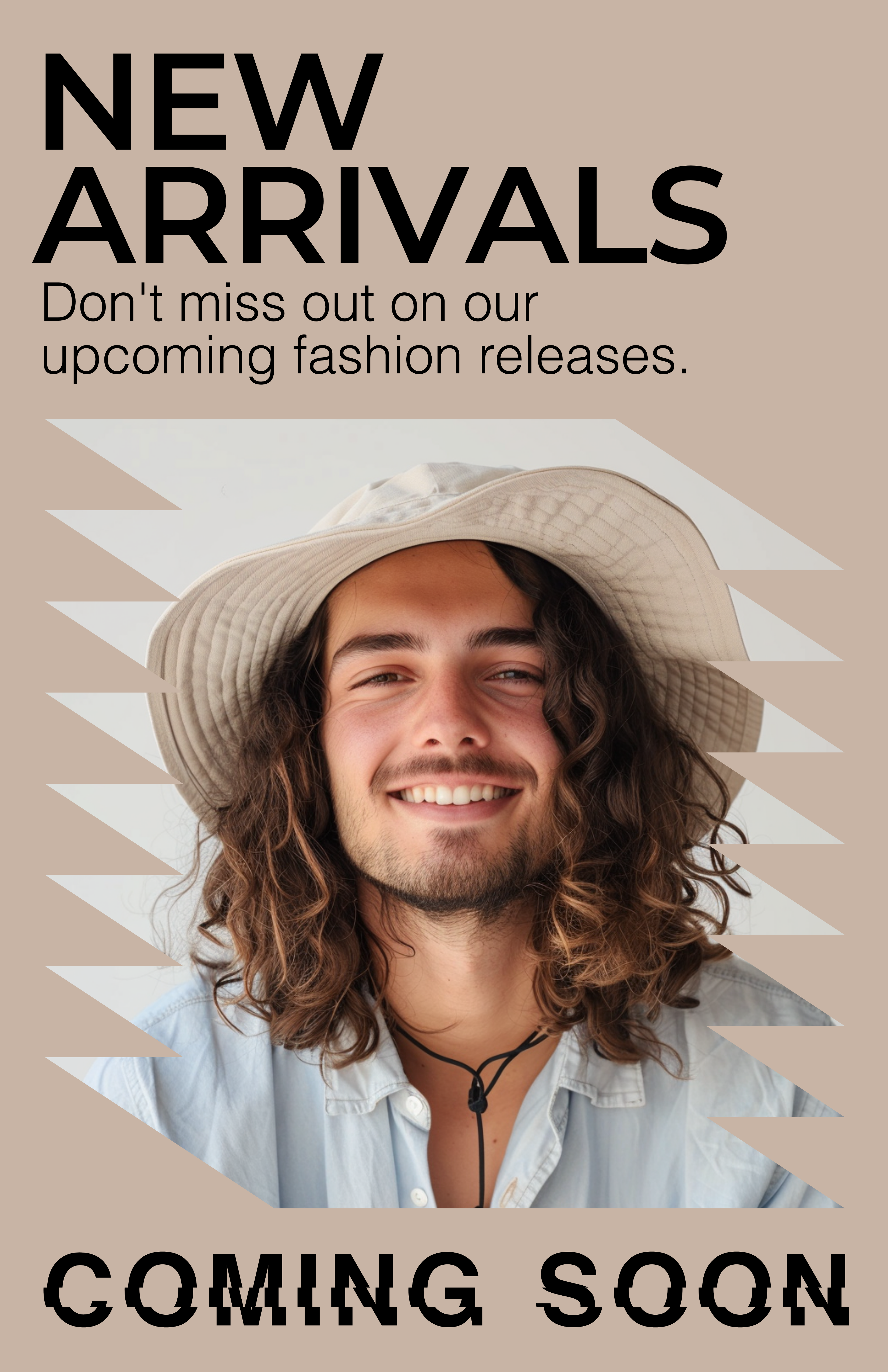 Template Stylish Beige Poster for New Arrivals