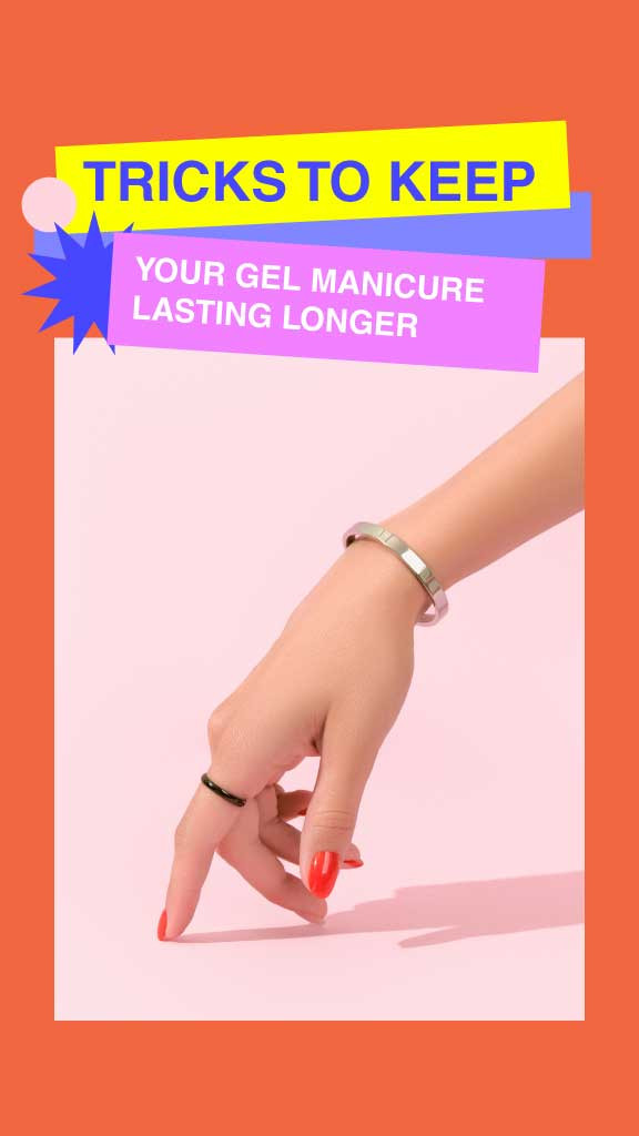 Template Long-Lasting Gel Manicure Tips Post Design in Peach