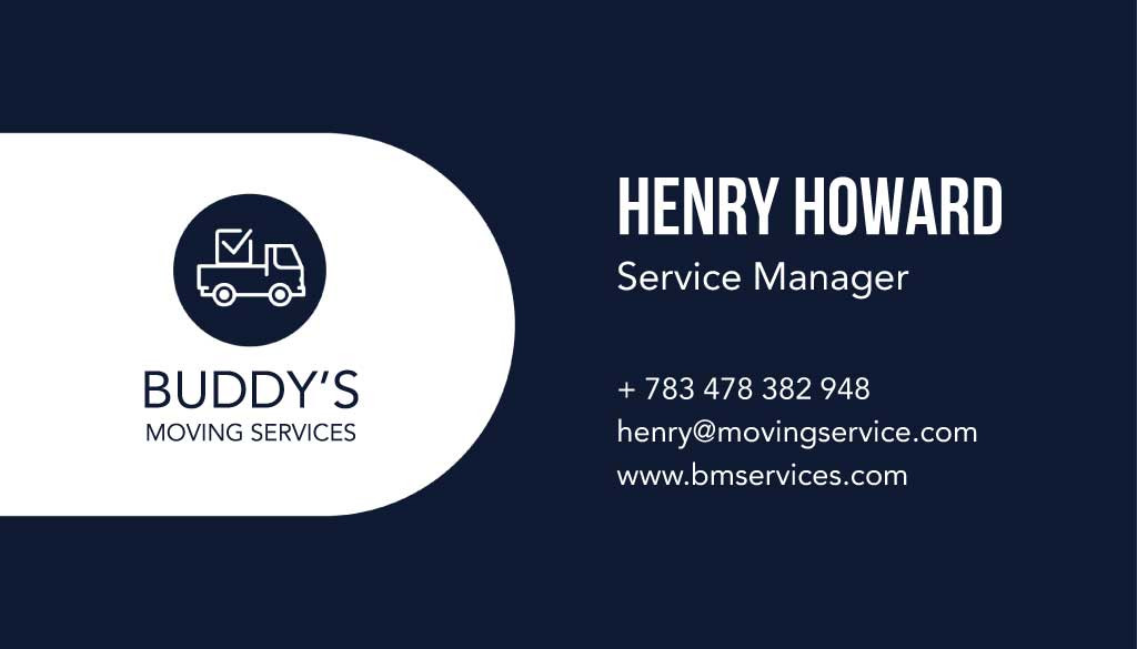 Template Sleek Navy Blue Business Card Template