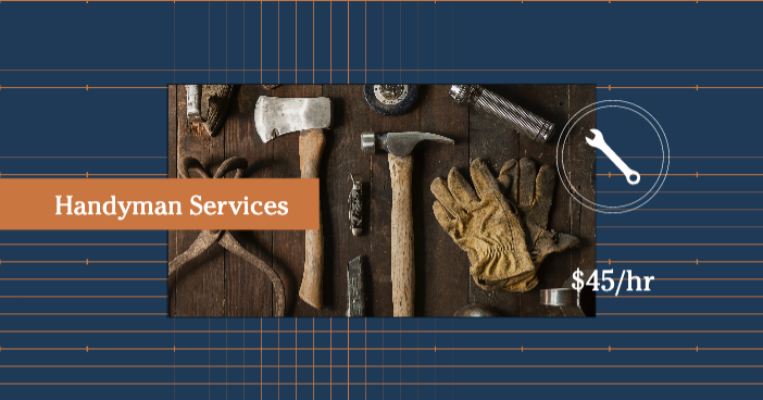 Template Professional Handyman Services Navy Blue Ad