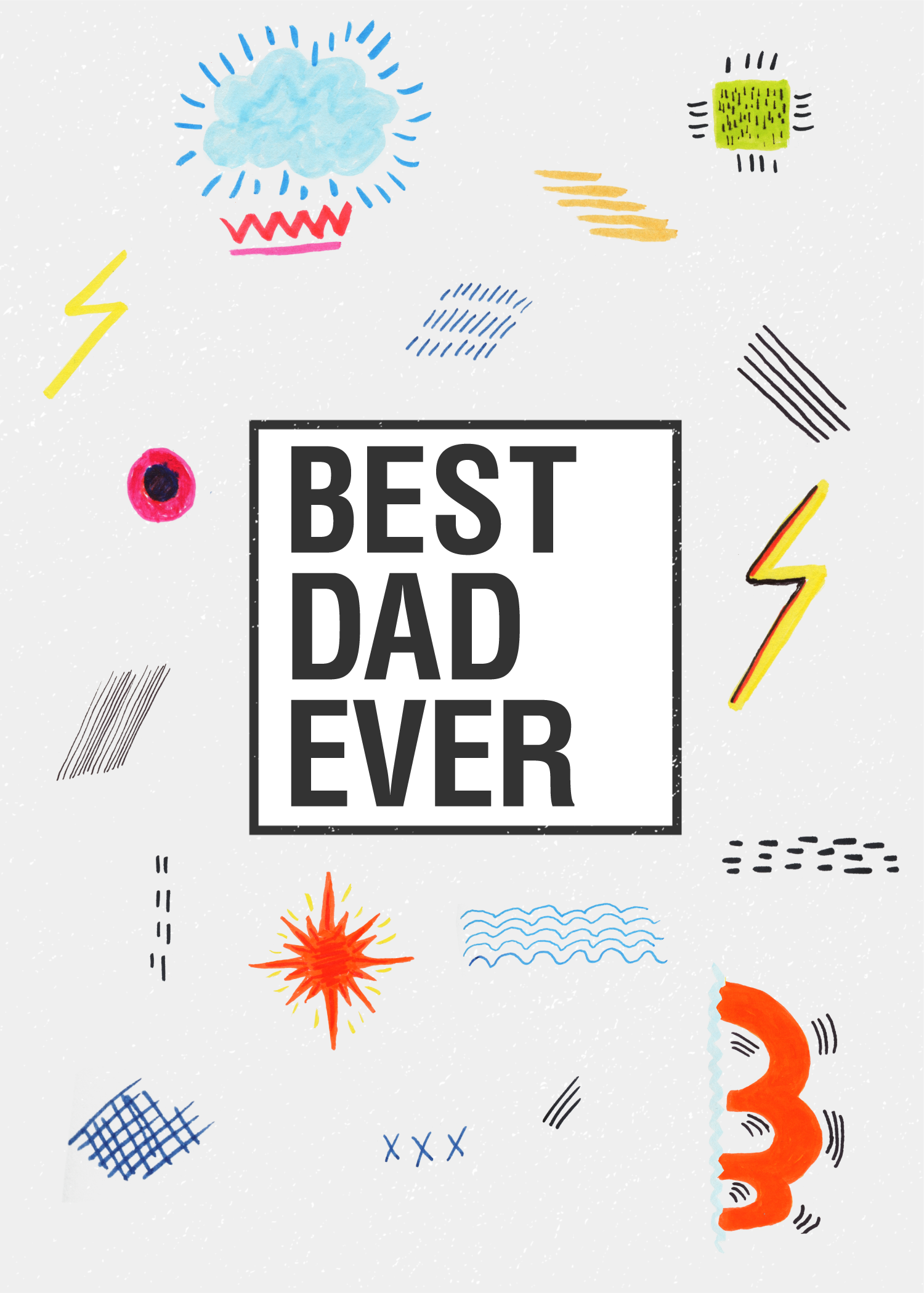 Template Colorful Best Dad Ever Celebration Poster