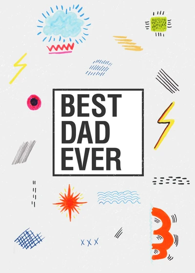 Template Colorful Best Dad Ever Celebration Poster