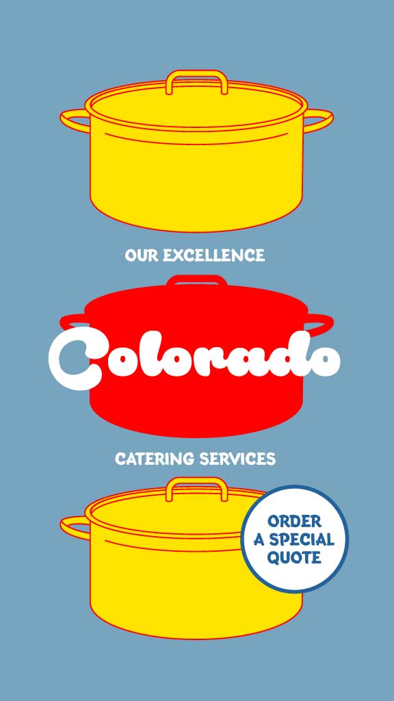 Eye-Catching Blue and Yellow Catering Services Poster