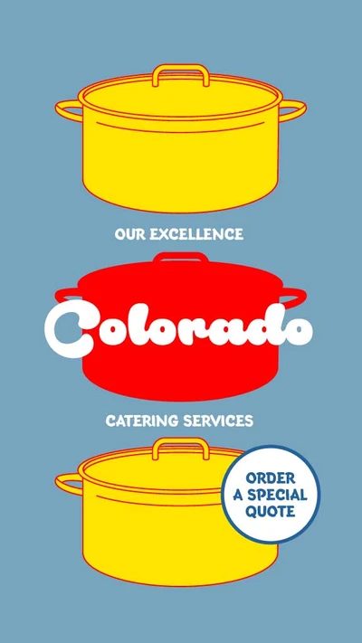 Template Eye-Catching Blue and Yellow Catering Services Poster