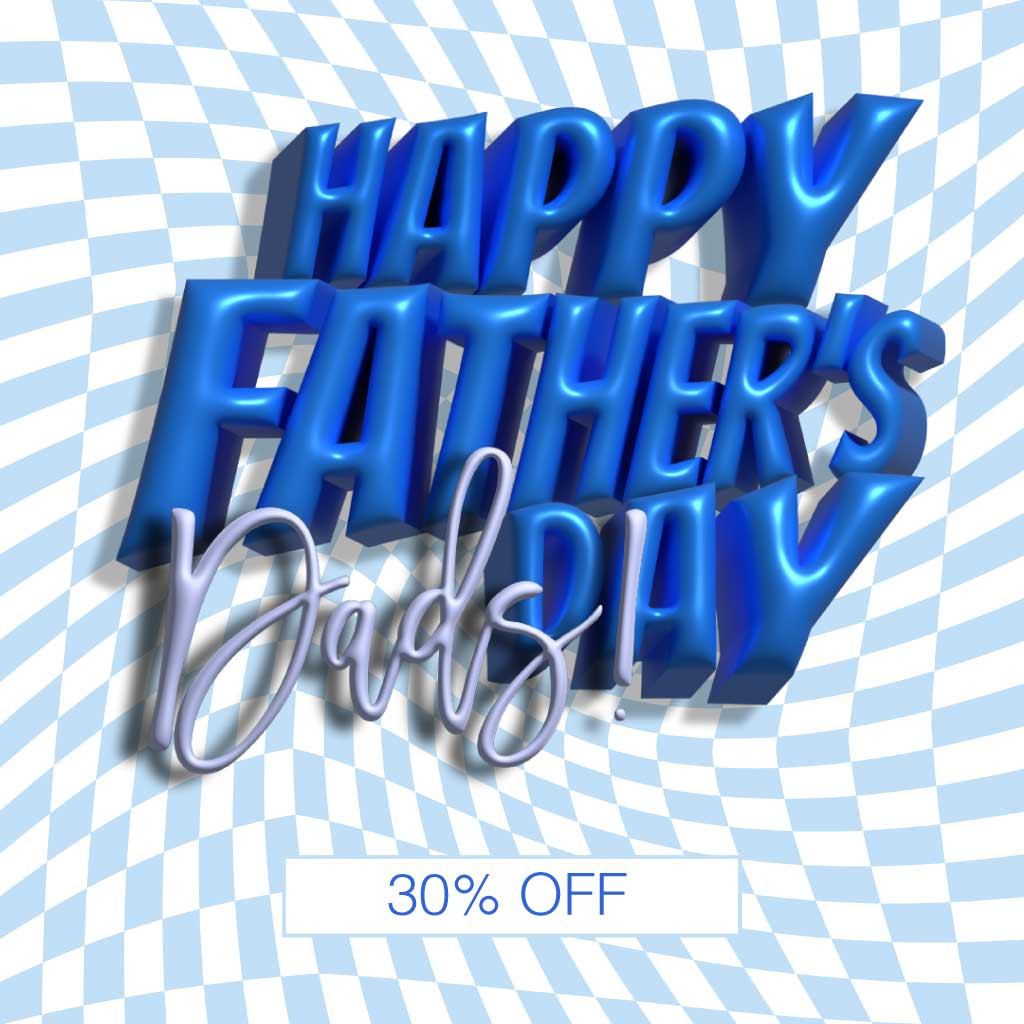 Template Cheerful Father's Day Sale Blue Gingham Voucher