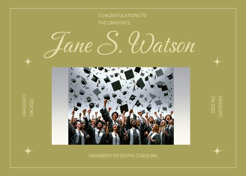 Elegant Black Gold Graduation Poster Template