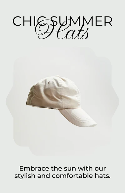 Chic Summer Hats Poster in White