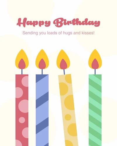 Template Colorful Birthday Bash Candle Poster Design
