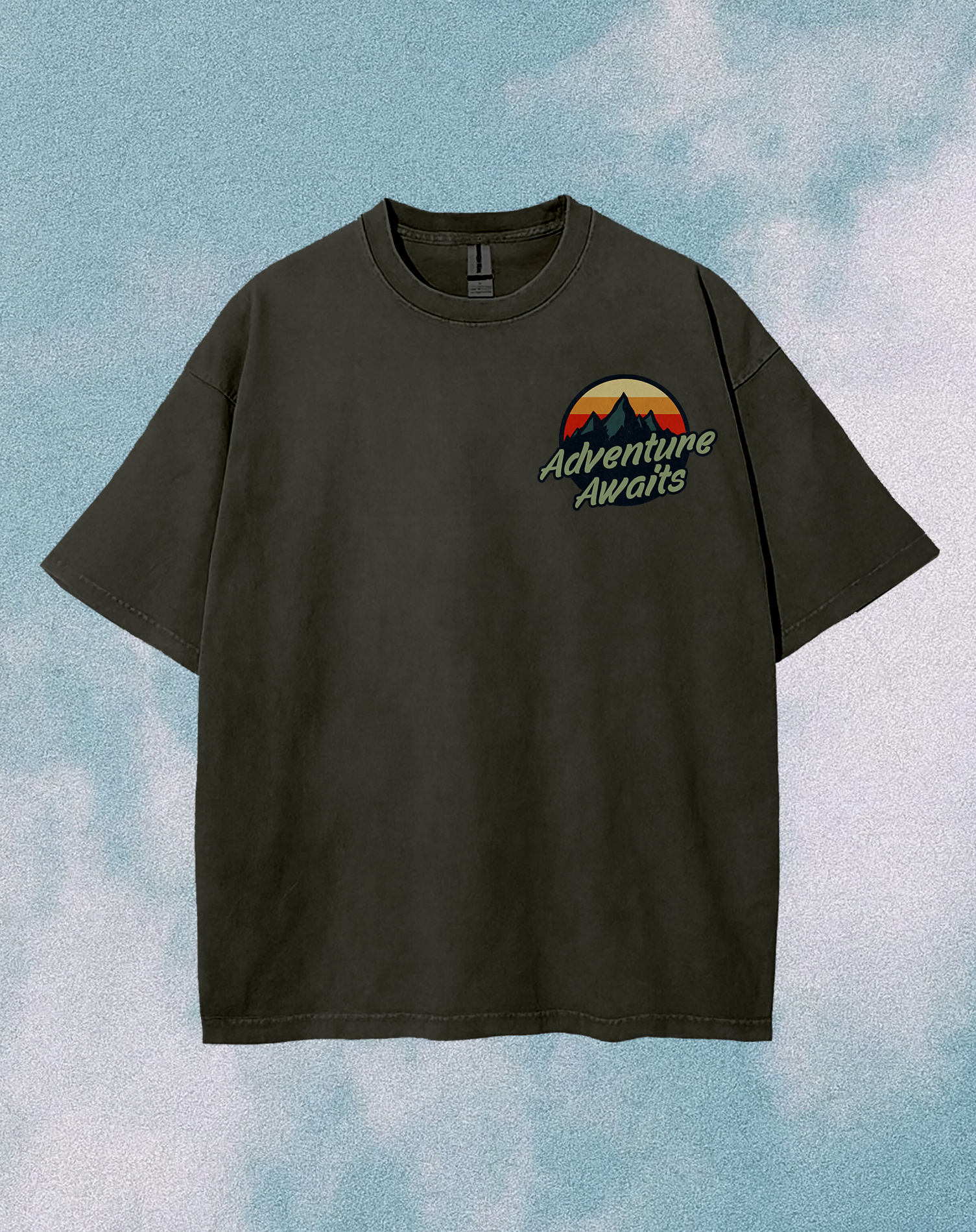 Template Adventure Awaits T-Shirt Design in Black