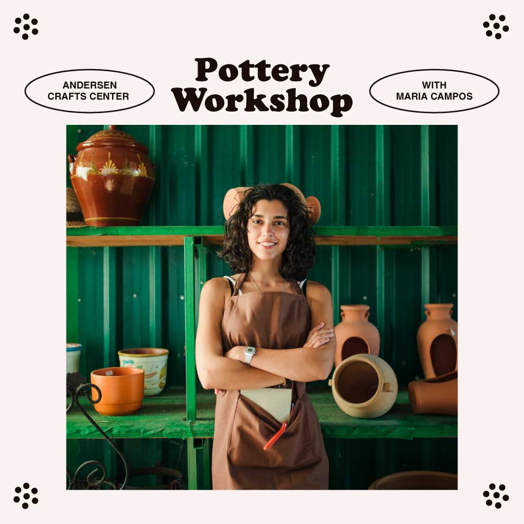 Creative Pottery Workshop Poster Design in Teal