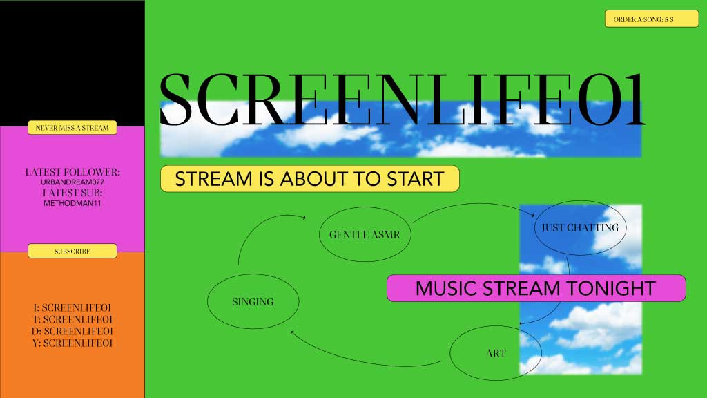 Template Vibrant Blue and Green Stream Starting Poster