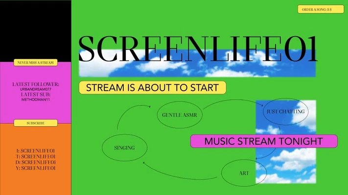 Template Vibrant Blue and Green Stream Starting Poster