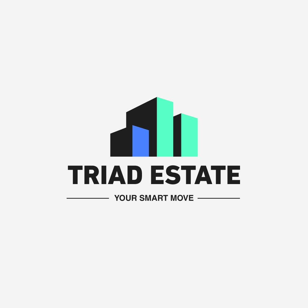 Sleek Real Estate Logo Template with Blue Accent