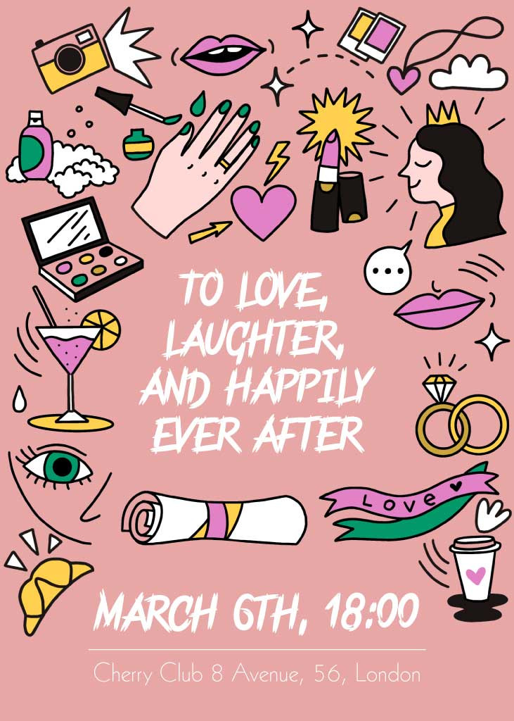 Template Chic Pink Celebration Invitation Poster Design