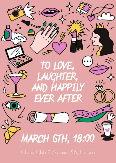 Template Chic Pink Celebration Invitation Poster Design