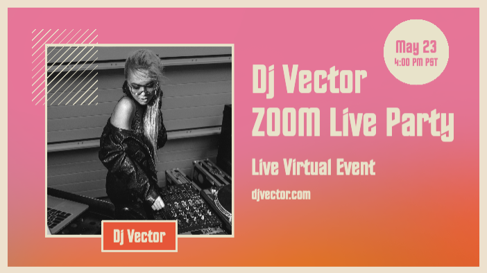 Template Vibrant Peach Black Live Party Poster