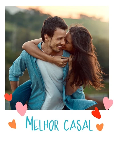 Template Blue and Orange Affectionate Couple Poster