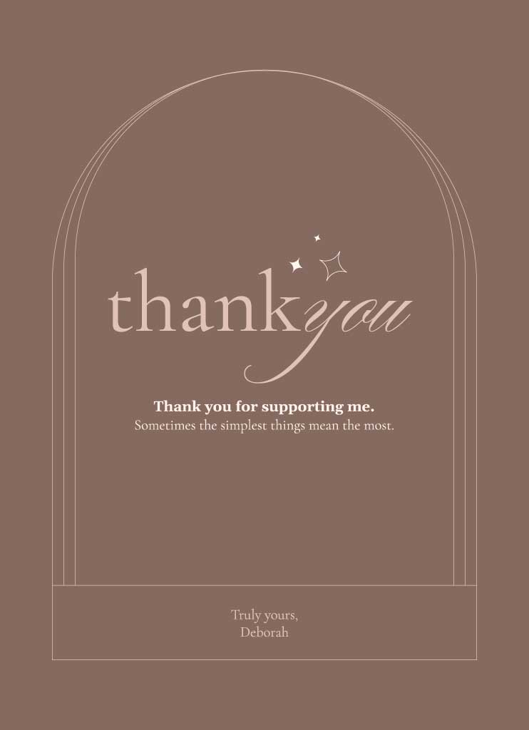 Elegant Mocha Thank You Card Template